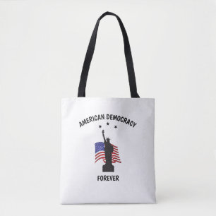 American Democracy Forever with Flag Tote Bag