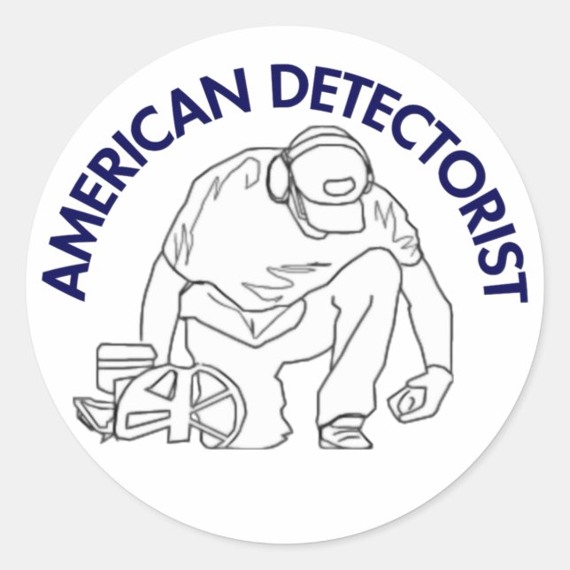 American Detectorist Round Sticker (Front)