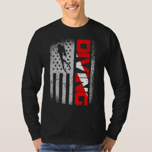 American Diver Down Flag Us Flag Dive T-Shirt
