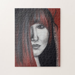 American Doll Woman Portrait Original Art Drawing Jigsaw Puzzle