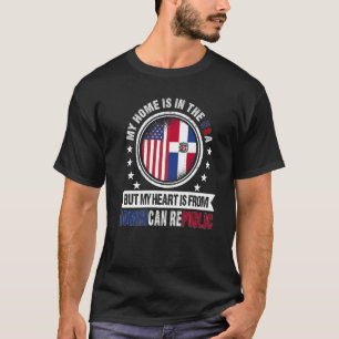 American Dominican Flag Heart Dominican Republic P T-Shirt