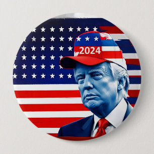 American Donald Trump 2024 Flag 10 Cm Round Badge