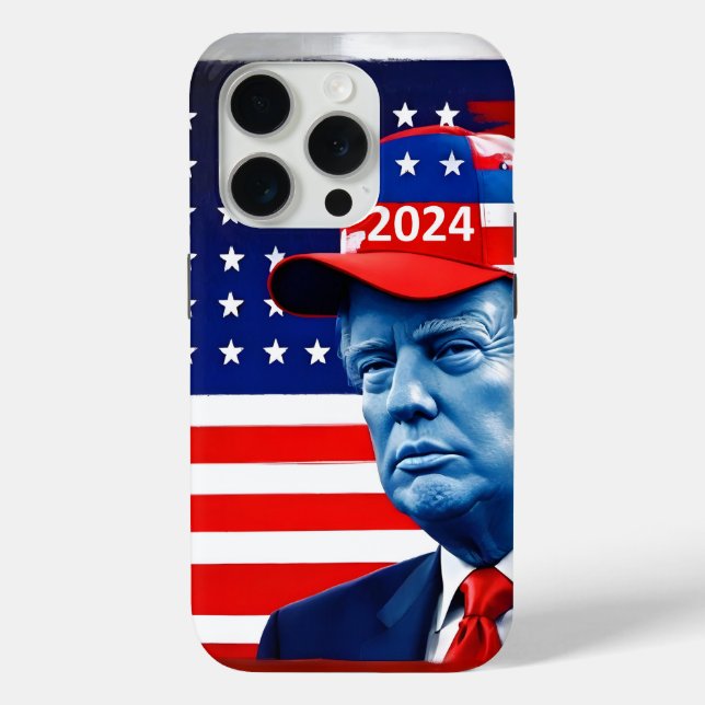 American Donald Trump 2024 Flag Case-Mate iPhone Case (Back)