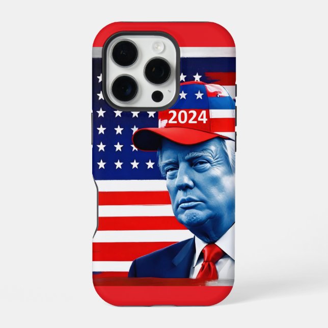American Donald Trump 2024 Flag iPhone Case (Back)