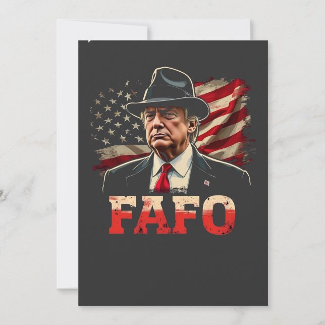 American Donald Trump FAFO USA Flag Patriotic Holiday Card (Front)