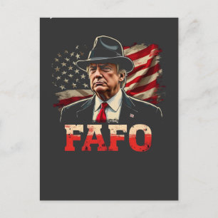 American Donald Trump FAFO USA Flag Patriotic Postcard