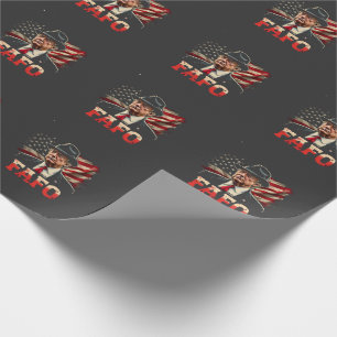 American Donald Trump FAFO USA Flag Patriotic Wrapping Paper