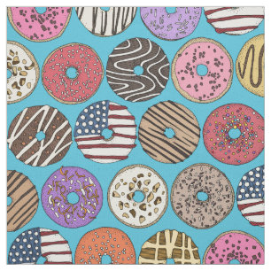 american doughnuts blue fabric