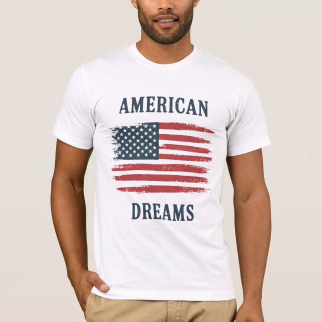 "American Dreams Flag T-Shirt" T-Shirt (Front)