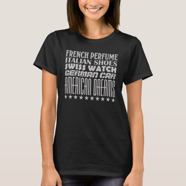 American Dreams - Mixed Typography (Grey) T-Shirt (Front)