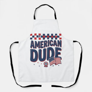 American Dude Patriotic Vintage Shirt Design_1 Apron