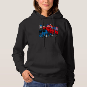 American Dump Truck 4th Of July Fourth Toddler Boy Hoodie