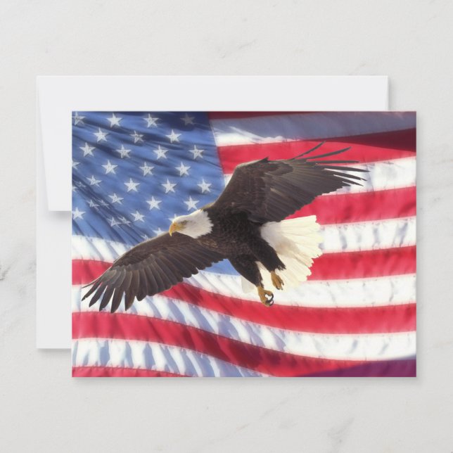 American Eagle & American Flag Invitation (Front)