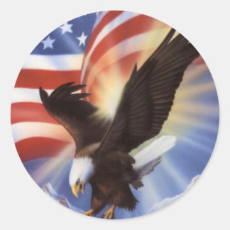 american-eagle-and-flag-ii classic round sticker