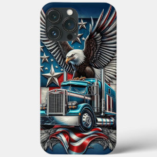 American Eagle and Truck ,Bold & Patriotic Design iPhone 13 Pro Max Case