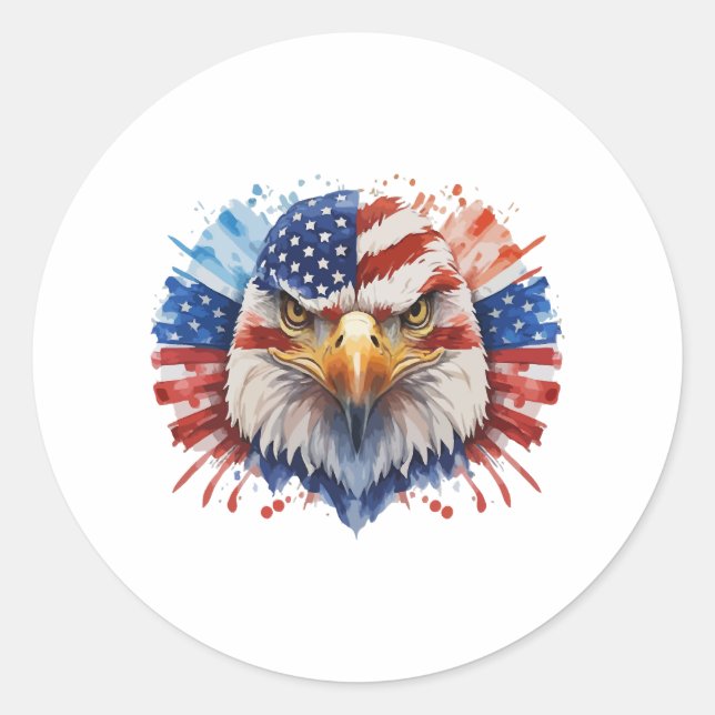 American Eagle Bald Eagle Classic Round Sticker (Front)