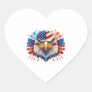 American Eagle Bald Eagle Heart Sticker