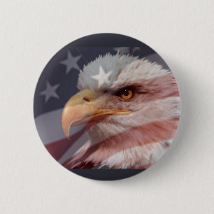 AMERICAN EAGLE  by SHARON SHARPE 6 Cm Round Badge