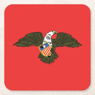 American Eagle Crest God Armeth the Patriot 1812 Square Paper Coaster