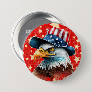 American Eagle Flag 7.5 Cm Round Badge