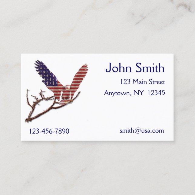 American Eagle Flag Business Card (Front)