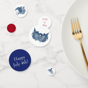 American Eagle Guarding USA Patriotic Flag Banner Confetti