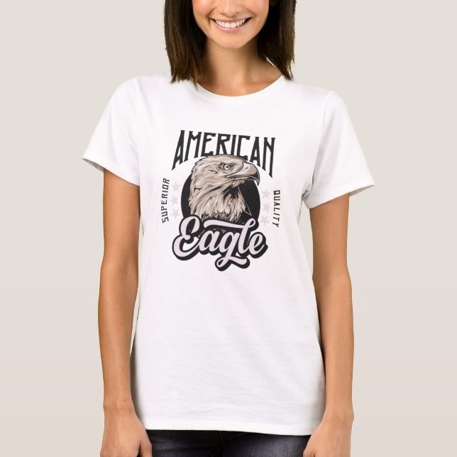 American Eagle head  vintage lettering design T-Shirt (Front)