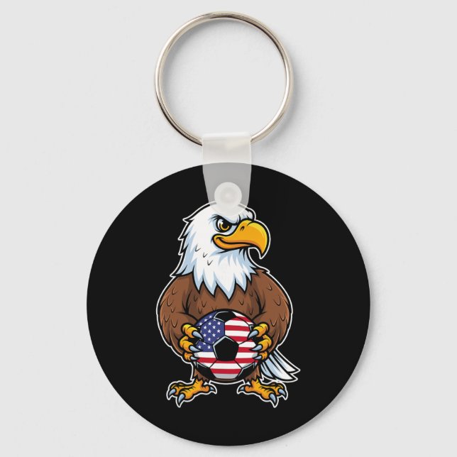 American Eagle Holding Soccer Ll Player _1  Key Ring (Front)