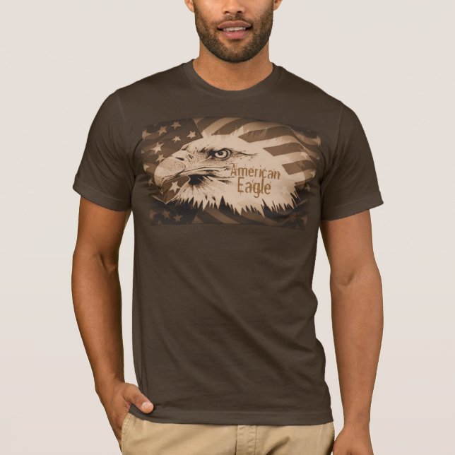American Eagle in Neutral Brown Tones T-Shirt (Front)