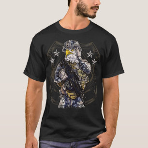 American Eagle Military Soldier Warrior Patriotic  T-Shirt