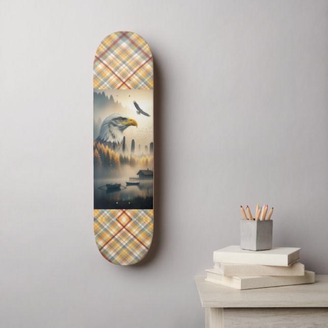 American Eagle Nature Plaid Skateboard (Wall Art)