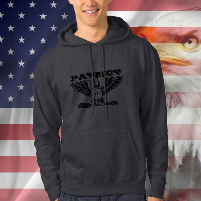 American Eagle Patriot, Monogram Men's Hoodie (American Eagle Patriot, Monogram Men's Hoodie)