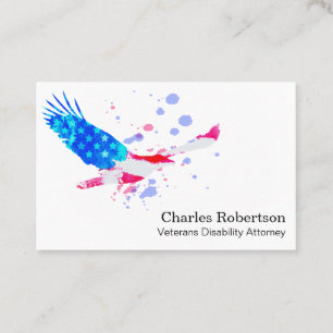 *~* American Eagle Red White and Blue USA Flag Business Card