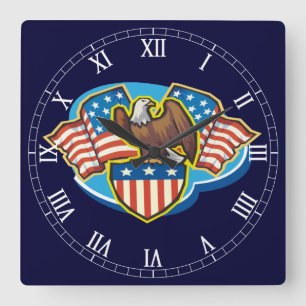 American Eagle Square Roman Numerals Clock