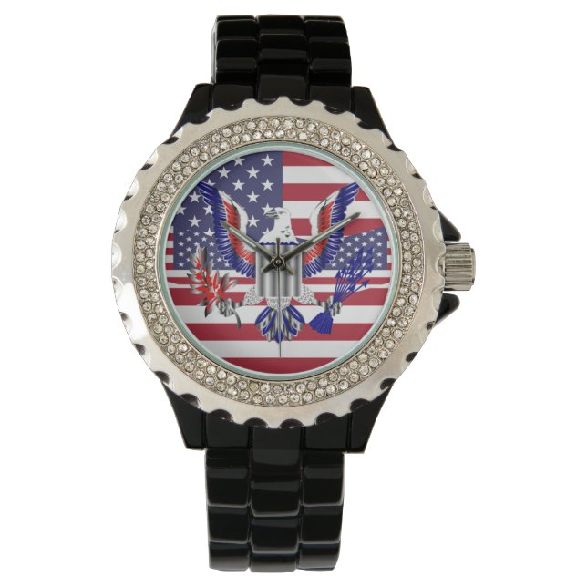 American eagle symbol and flag watch (Front)