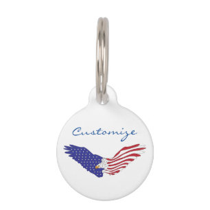 American Eagle Thunder_Cove Patriotic 4th of July Pet Tag