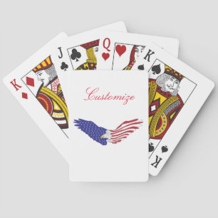 American Eagle Thunder_Cove Patriotic 4th of July Playing Cards