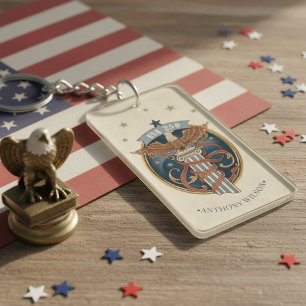 American Eagle USA 250 Art Nouveau Motif ID1304 Key Ring