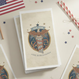 American Eagle USA 250 Art Nouveau Motif ID1304 Napkin