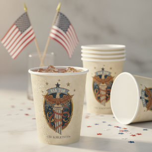American Eagle USA 250 Art Nouveau Motif ID1304 Paper Cups