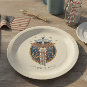 American Eagle USA 250 Art Nouveau Motif ID1304 Paper Plate