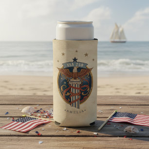 American Eagle USA 250 Art Nouveau Motif ID1304 Seltzer Can Cooler