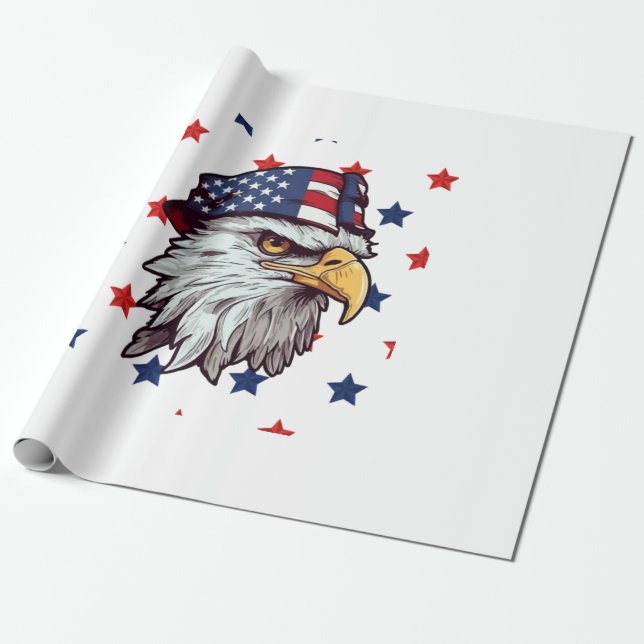 American eagle wearing a USA hat Wrapping Paper (Unrolled)