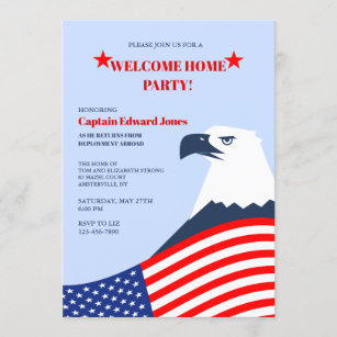 American Eagle Welcome Home Party Invitation