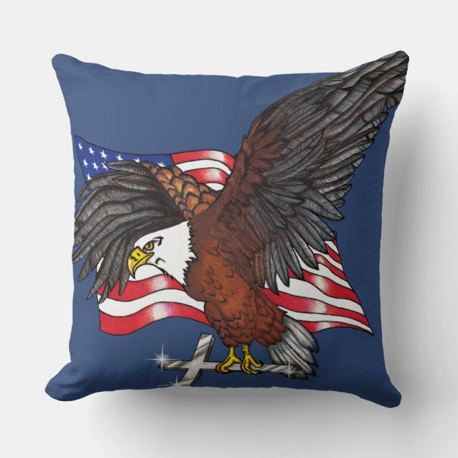 American Eagle with Cross Cushion (Front)