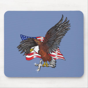 American Eagle with Cross Mouse Pad