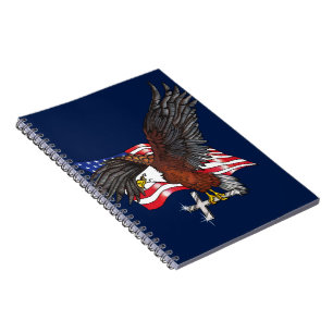 American Eagle with Cross Spiral Notebook
