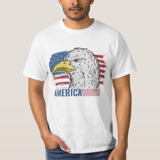 American Eagle with Flag  T-Shirt (Front)