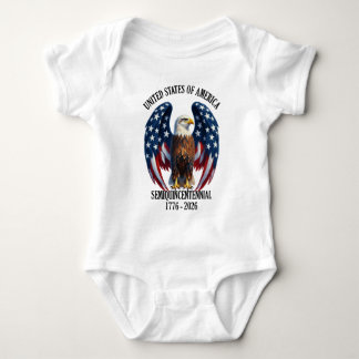 American Eagle with Flag Wings 1776-2026 Baby Bodysuit