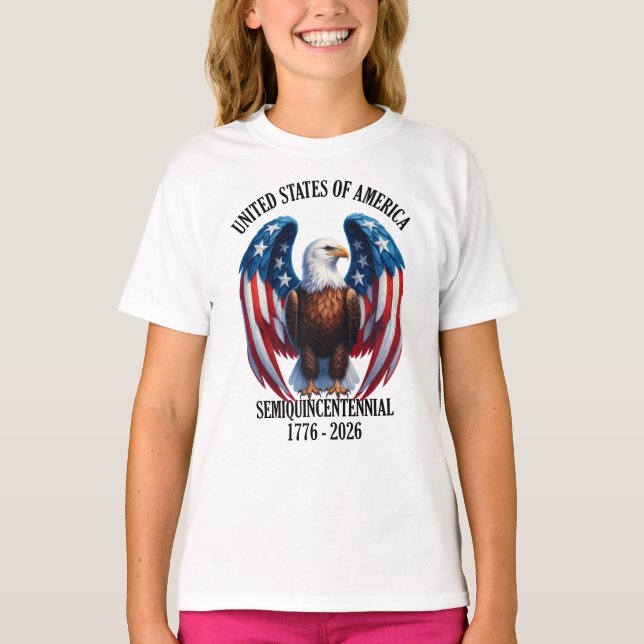 American Eagle with Flag Wings 1776-2026 T-Shirt (Front)
